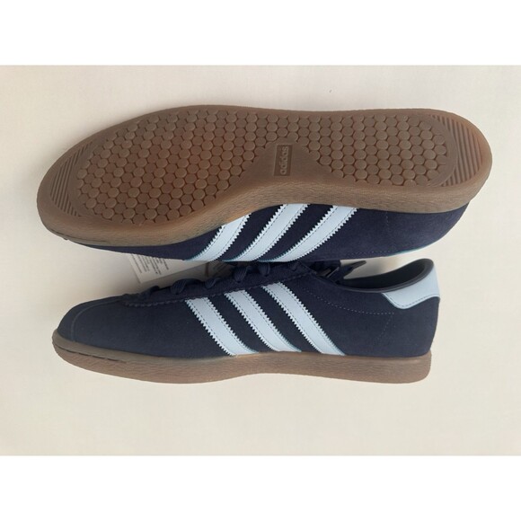 Adidas Originals Stadt Sneakers Mens 10 Navy Light Blue Suede Gum Sole Terrace